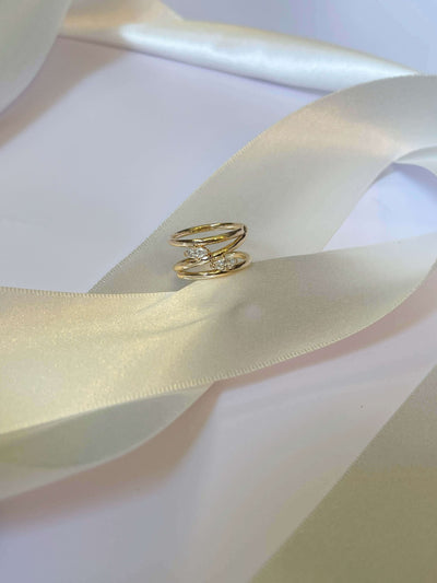 Deux Diamond Marquise Ring