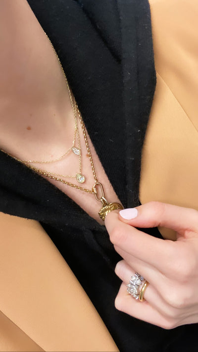 Bezel Set Diamond Necklace
