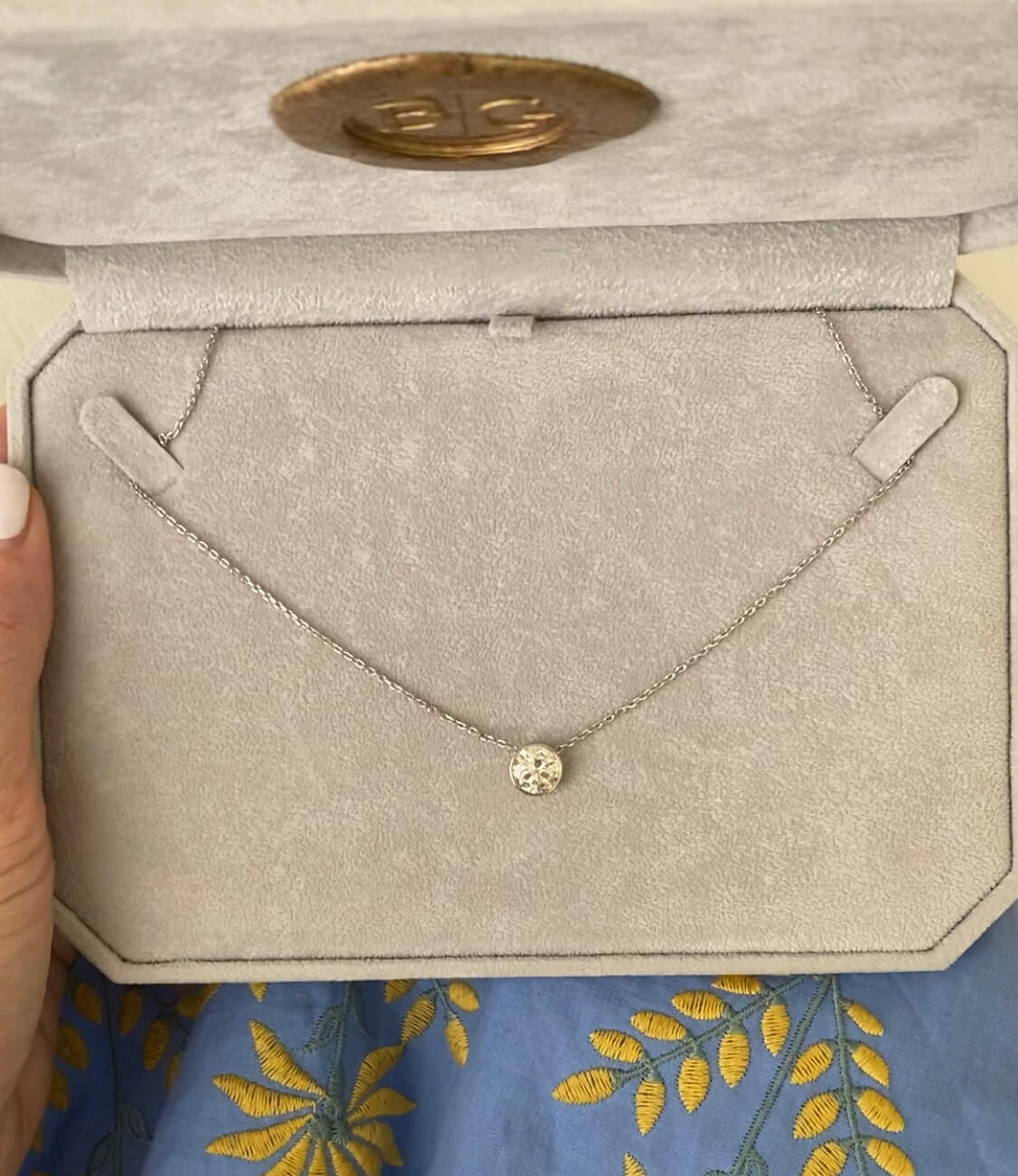 Bezel Set Diamond Necklace